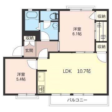 サンハイツ湘南(2LDK/2階)の間取り写真