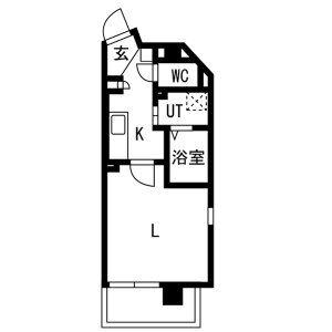 KマンションつるまいII(1K/6階)の間取り写真