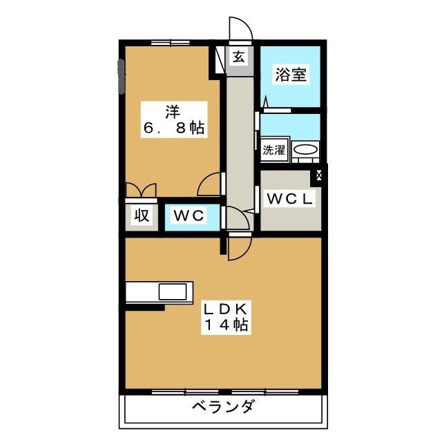 メゾンGION(1LDK/2階)の間取り写真