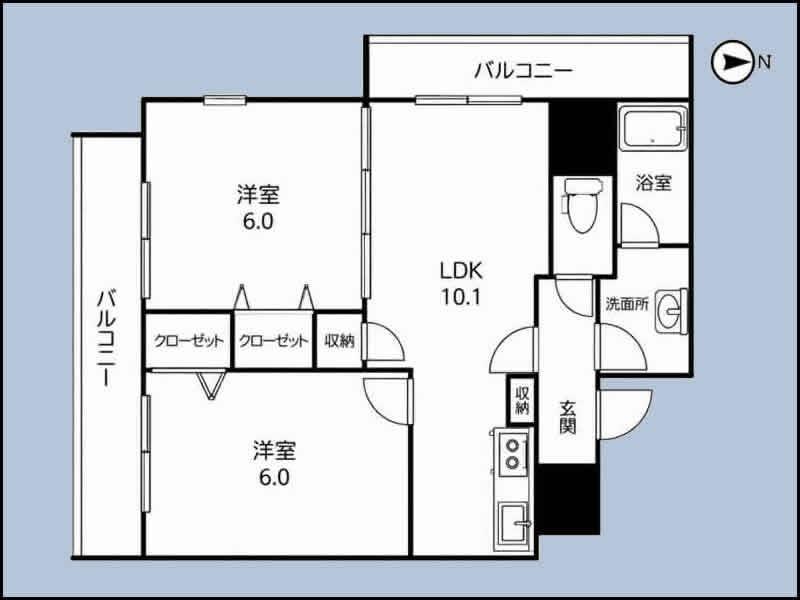 レガーロけやき通(2LDK/6階)の間取り写真