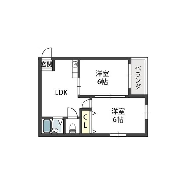 ニッコーハイツ(2LDK/1階)の間取り写真