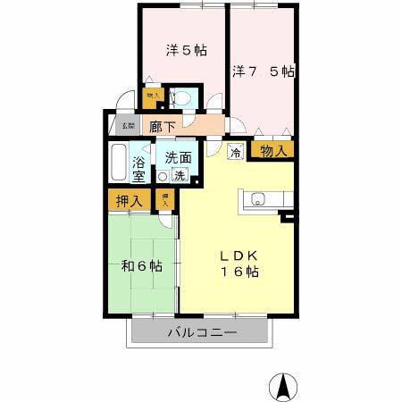 VILLA98(3LDK/2階)の間取り写真