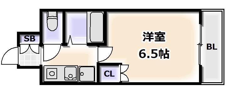 リバティ桜川(1K/2階)の間取り写真