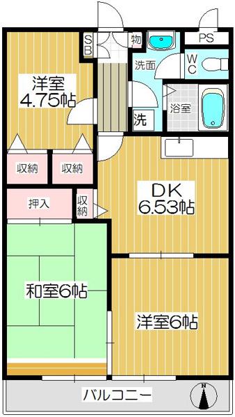 グレースメゾン(3DK/1階)の間取り写真