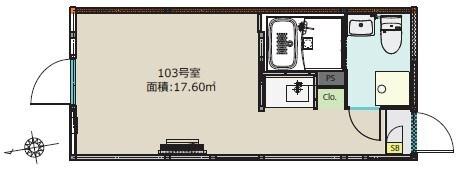 BOASORTE綾瀬1丁目(ワンルーム/1階)の間取り写真