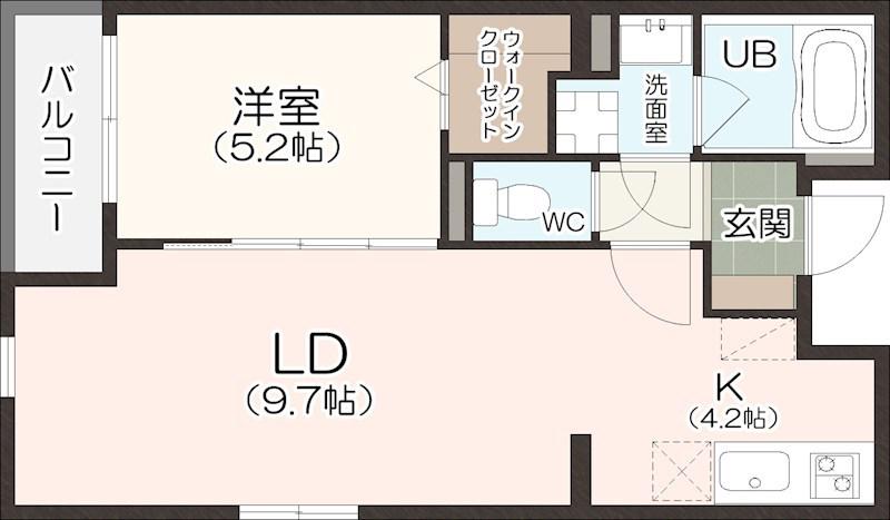 カロス新栄(1LDK/5階)の間取り写真