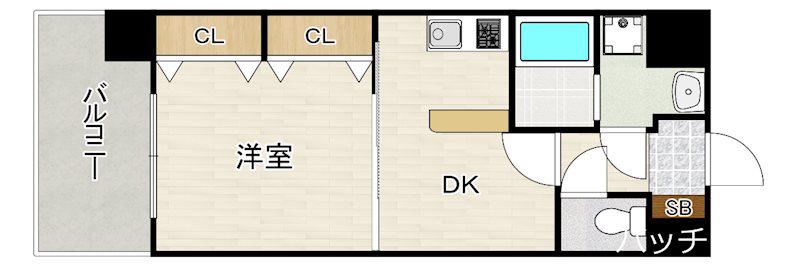 アクアシティ博多サウスステーション(1DK/9階)の間取り写真