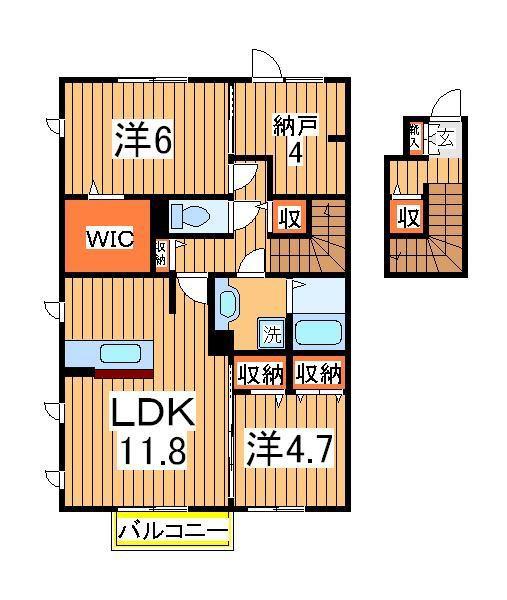 シエルツリー Ⅲ(2SLDK/2階)の間取り写真