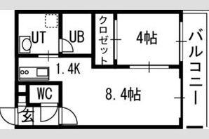 セトルクラシカル(1LDK/4階)の間取り写真