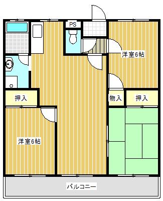 SKマンション(3LDK/1階)の間取り写真