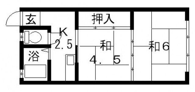 エクセレント老原 A棟B棟(2K/2階)の間取り写真
