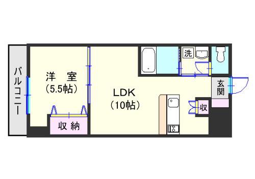 リードインアイエスヒラノ(1LDK/3階)の間取り写真