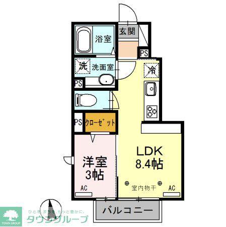 グランSAKURA(1LDK/1階)の間取り写真