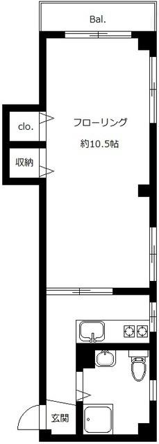 グリーンハイツ中野(1K/3階)の間取り写真