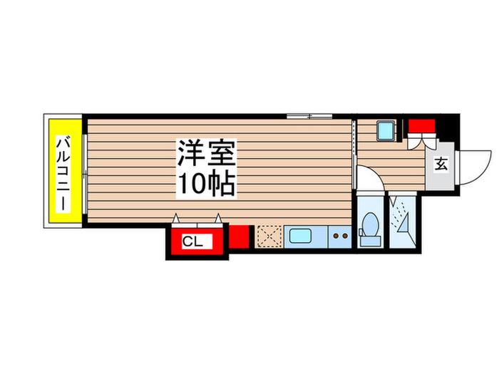 菱家ビル(ワンルーム/8階)の間取り写真