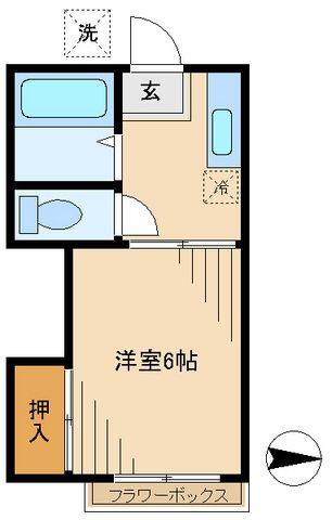 第2グリーンハイツ(1K/2階)の間取り写真