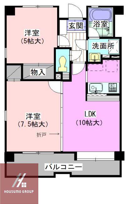アスペック天満橋(2LDK/3階)の間取り写真