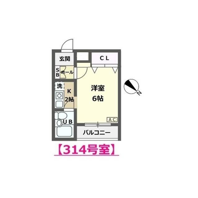 ダイアパレス寺町南(1K/3階)の間取り写真