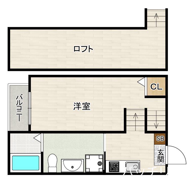 エトワール井尻(1K/1階)の間取り写真
