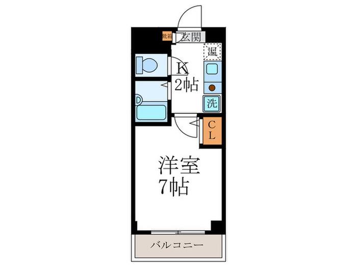 グレースコート寺之内(1K/3階)の間取り写真
