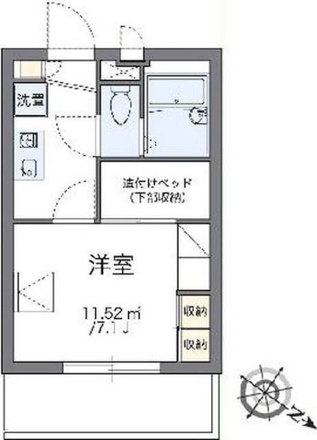 レオパレスナンナン(1K/2階)の間取り写真