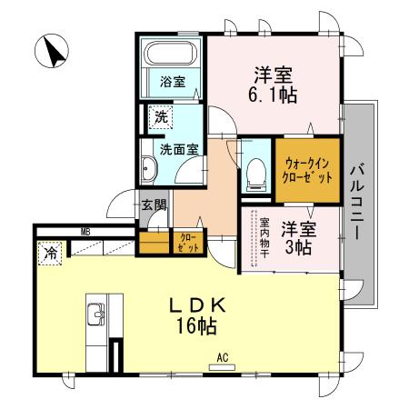 サニーハウス(2LDK/2階)の間取り写真