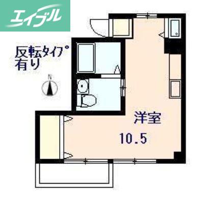 鹿田ハイツ(ワンルーム/3階)の間取り写真
