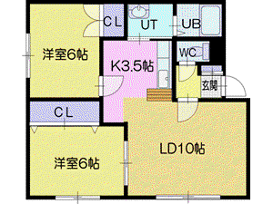 オーロラパレス(2LDK/2階)の間取り写真