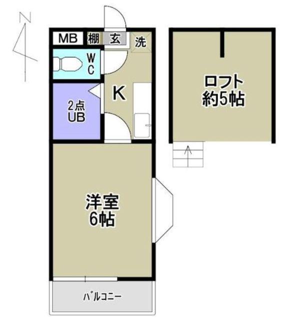 ハイツSHIOZAKI(1K/2階)の間取り写真