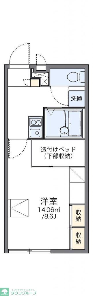 レオパレスサンフラワーII(1K/2階)の間取り写真