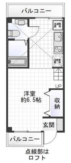 ハイサルーン1(1K/3階)の間取り写真