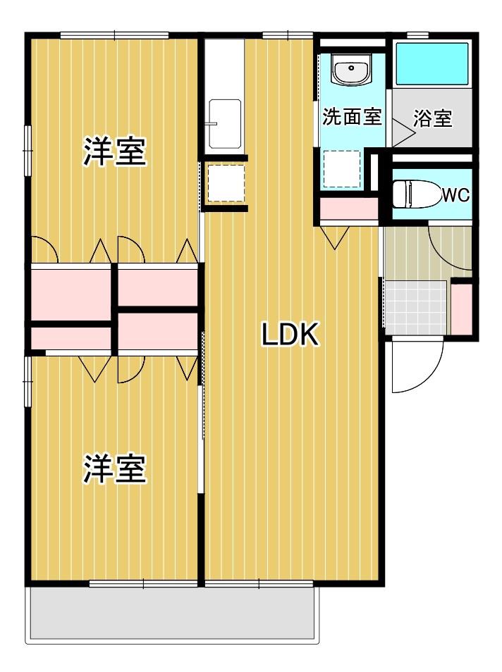 セレッソコート(2LDK/2階)の間取り写真