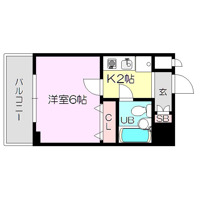 エスリード新大阪第2(1K/1階)の間取り写真