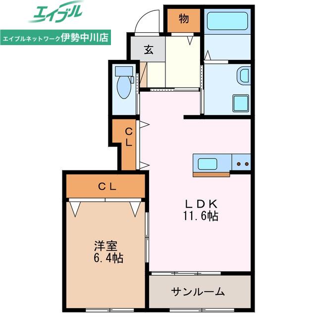 フローリッシュ(1LDK/1階)の間取り写真