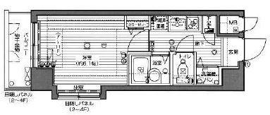 ガラステージ市ヶ谷弐番館(1K/6階)の間取り写真