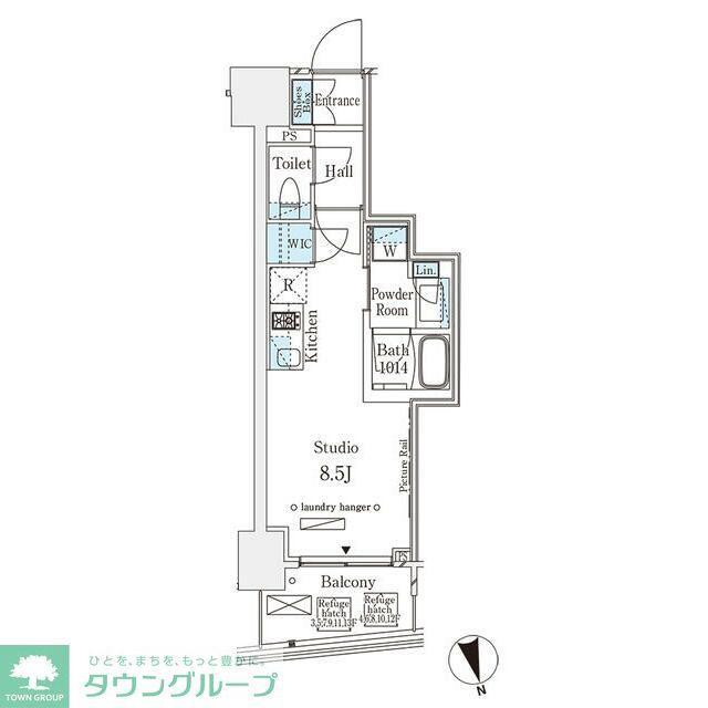 パークナードフィット南青山VISTA(ワンルーム/11階)の間取り写真