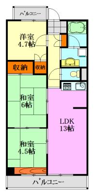 シャトルグランディ(3LDK/1階)の間取り写真