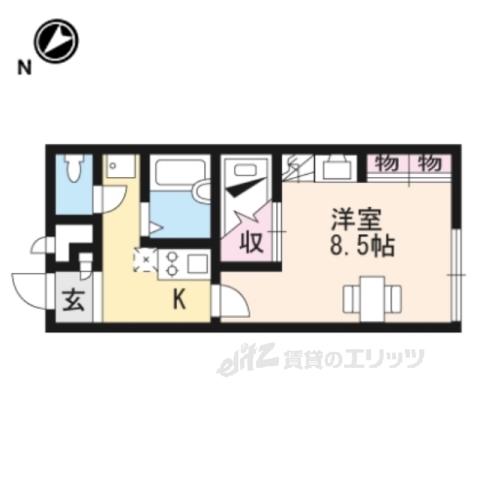 レオパレスわたむき(1K/1階)の間取り写真