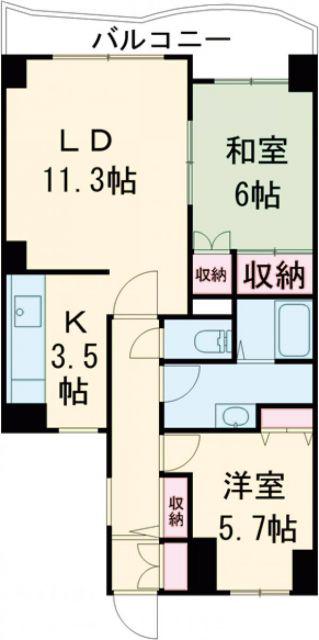 マンションリヴァージュ(2LDK/4階)の間取り写真
