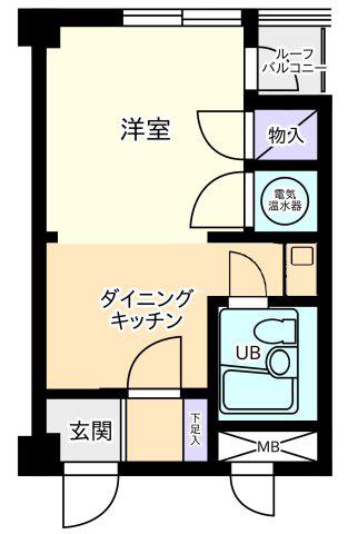 ライオンズマンション碑文谷(ワンルーム/2階)の間取り写真