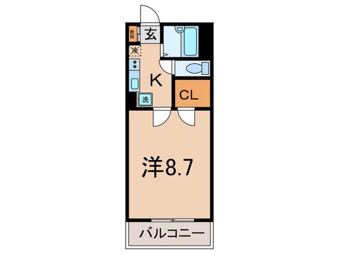 クレアトール瀬田(1K/1階)の間取り写真