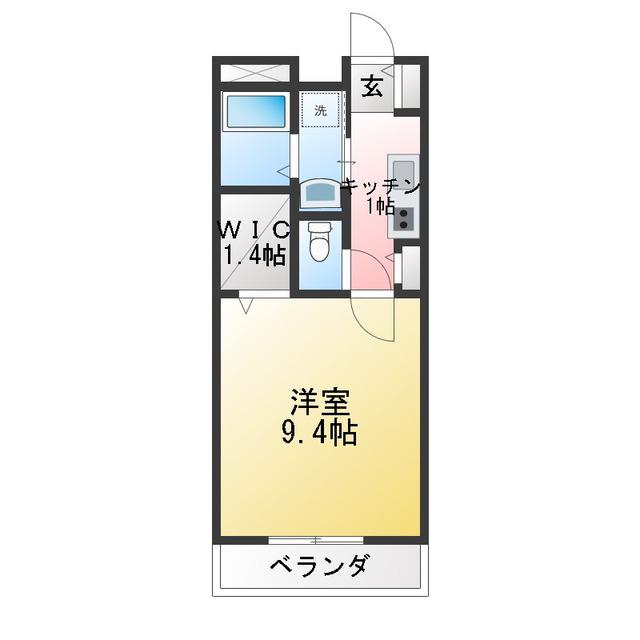 モアドマーニ(1K/3階)の間取り写真