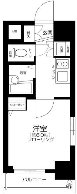 ベルファース渋谷(1K/2階)の間取り写真