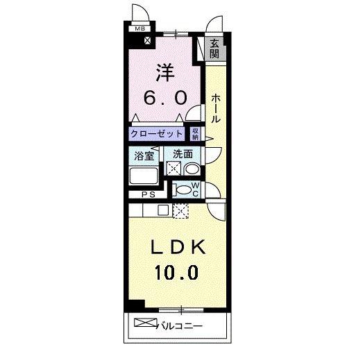 プラシード・パラッツオ(1LDK/1階)の間取り写真
