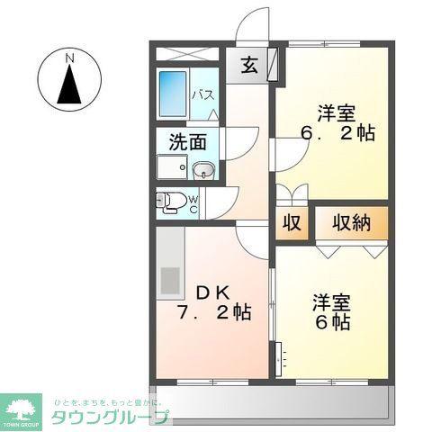 エクシード(2DK/3階)の間取り写真