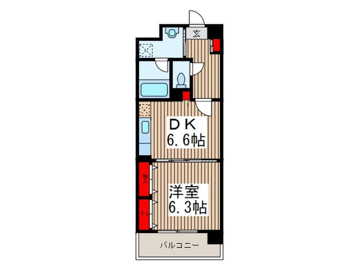 東川口弥生マンション(1DK/3階)の間取り写真