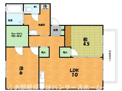 グリーンバレー(2LDK/1階)の間取り写真