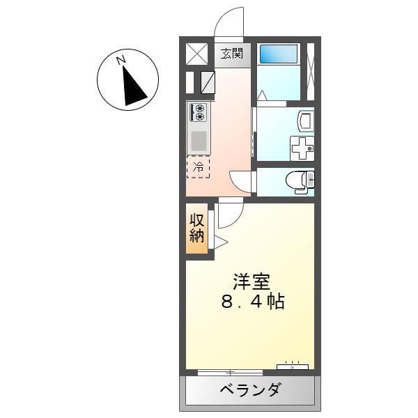 メゾン プラージュ(1K/2階)の間取り写真