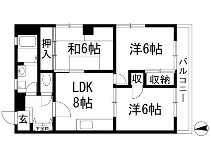 SUN仲むら(3LDK/2階)の間取り写真