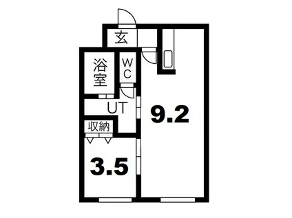 ECOA厚別中央(1LDK/4階)の間取り写真